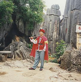 Homme en costume sani